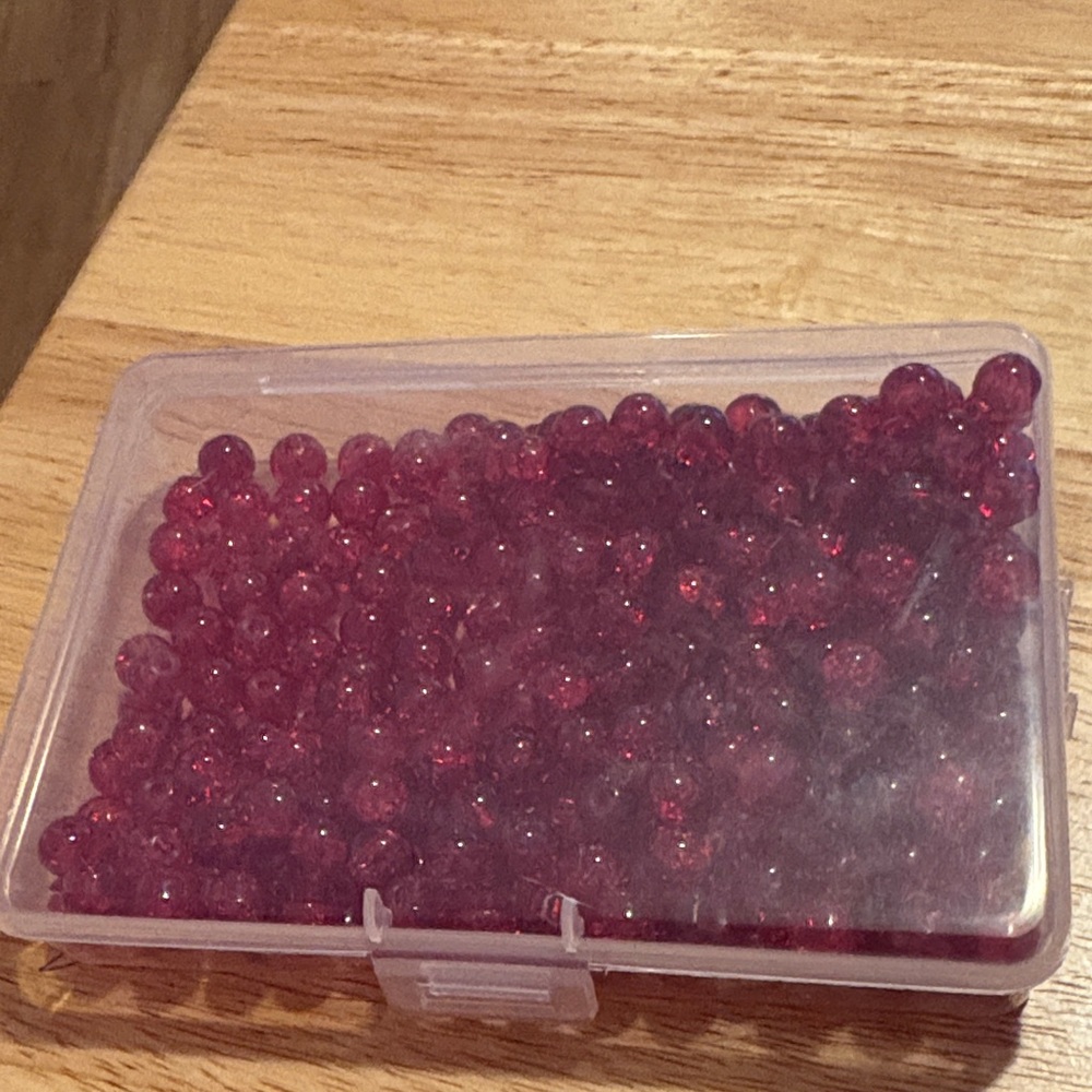 Red Bead Collection in Clear Box